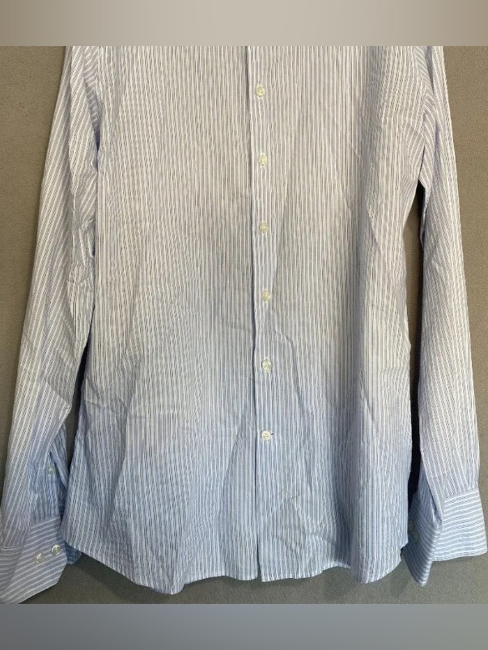 Men's Light Blue Pinstripe Dress Shirt - Unbranded